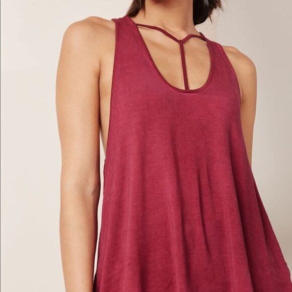 Free People Amelia T-Strap Tank Raspberry Size XS - Picture 2 of 8